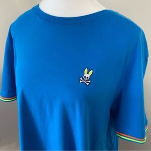 Psycho Bunny Vibrant Blue Tee with Bunny Emblem Large